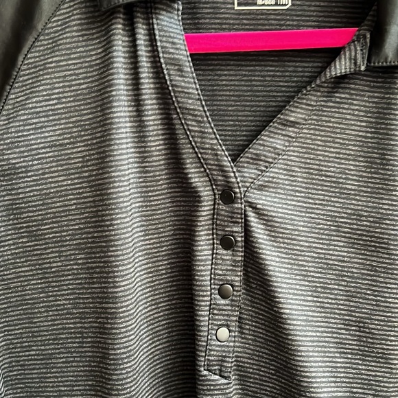 Slazenger Women’s Size Medium Black Striped Golf Shirt Excellent Condition Snaps - Picture 4 of 5